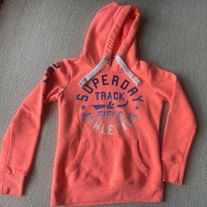 Superdry Womens Track And Field Hoodie Pink Kangaroo